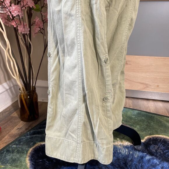 Abercrombie and Fitch Pants Womens Large Green Wide Cargo Leg Coastal Floral - Picture 4 of 15